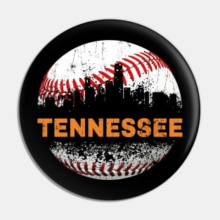 Tennessee Souvenir Cities Skyline Baseball I Love Tennessee Pin