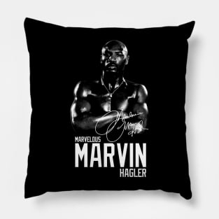 Marvelous Marvin Hagler Boxing Legend Signature Vintage Retro 80s 90s Bootleg Rap Style Pillow