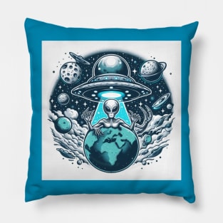 Grey Aliens in a UFO Pillow