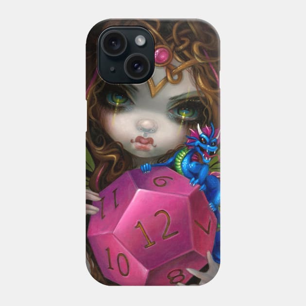 8 Sided Die Gamer Girl Fairy Dragon Phone Case by Wanderer Bat