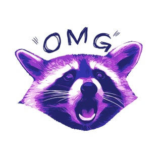 Purple Raccoon Surprised T-Shirt