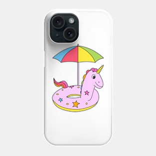 Funny Pink Cartoon Unicorn with umbrella Phone Case