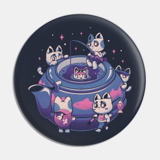 Plenty Cats in the Tea - Cute Fishing Kitty Gift Pin