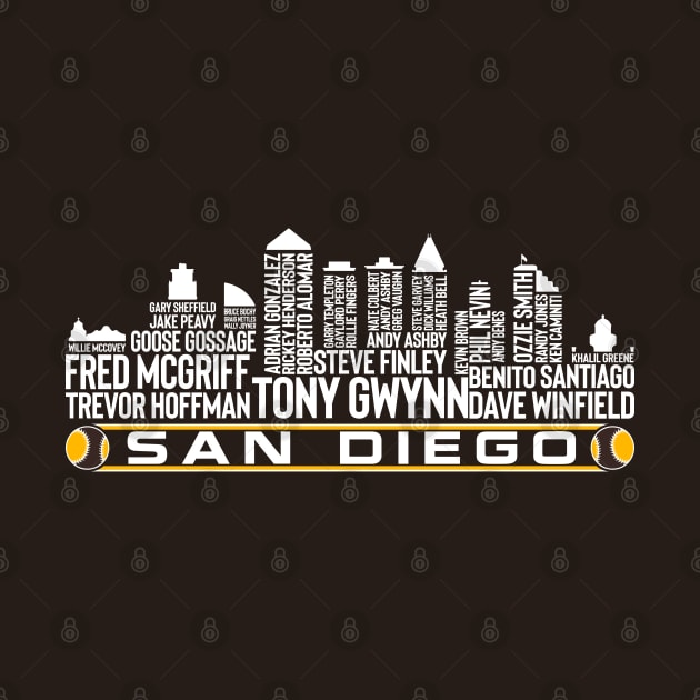 San Diego Baseball Team All Time Legends, San Diego City Skyline by Legend Skyline