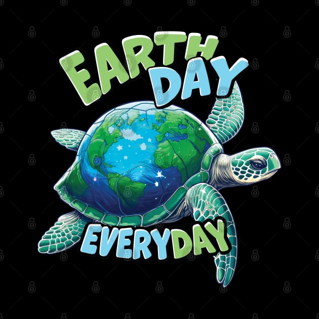 Love Your Home Planet Earth Day Awareness Cosmic Turtle by Graphic Duster