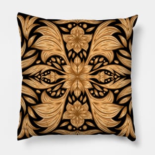 Wood floral pattern Pillow