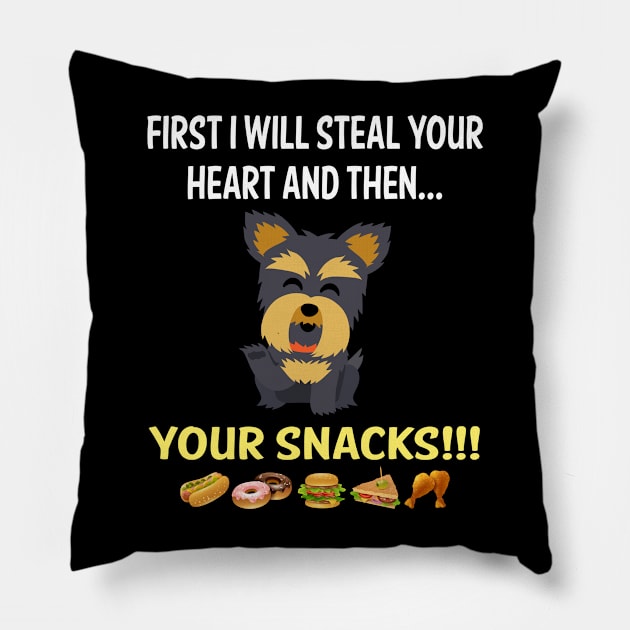 Steal Heart Yorkshire Terrier 76 Pillow by blakelan128