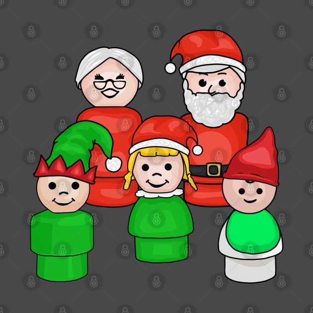 Santa, Mrs Claus, and 3 Little Elves by Slightly Unhinged