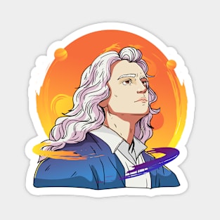 Isaac Newton Hand Drawn Magnet