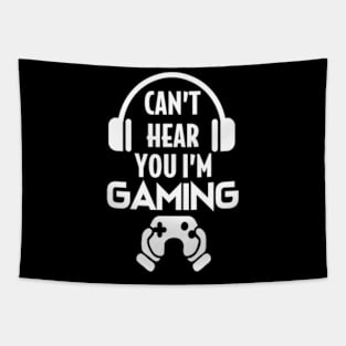 Can't Hear You  Gaming Video Gamer Headset Tapestry