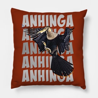 Anhinga Gray Pillow