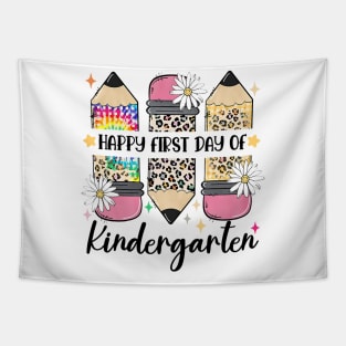 First Day Kindergarten Teacher Leopard Pencil Back to School Tapestry