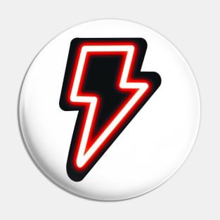 Neon Red Lightning Bolt Pin