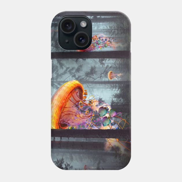 Forest of the Jellyfish Worlds Phone Case by DavidLoblaw