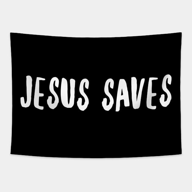 Jesus Saves - Christian Tapestry by ChristianShirtsStudios