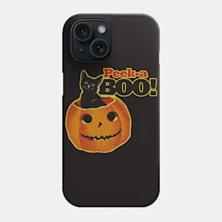 Peek a boo halloween black cat Phone Case