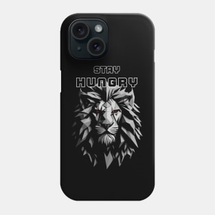 Stay hungry - geometric lion gym motivation Phone Case