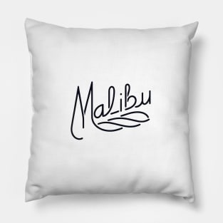 Malibu Groove: Vintage Script (black) Pillow