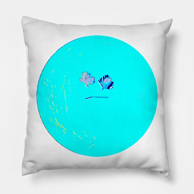 Blue Parsley Moon Face Pillow by Tovers