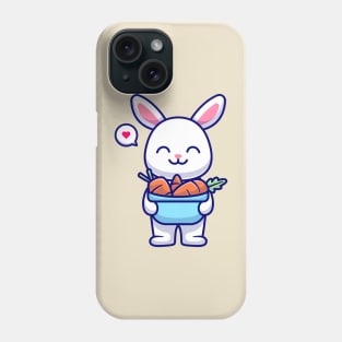 Cute Rabbit Bring Carrots In Bucket Cartoon Phone Case