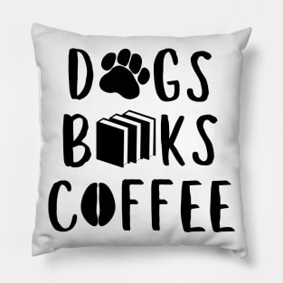 Dogs, books and coffee Pillow