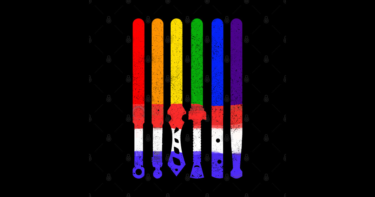 LGBT Gift LGBTQ Gift-LGBT Flag-DressedForDuty - Lgbt Flag Light Swords ...