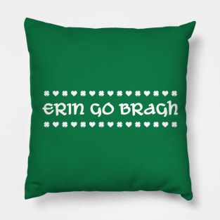 Erin Go Bragh Hearts and Shamrocks Pillow