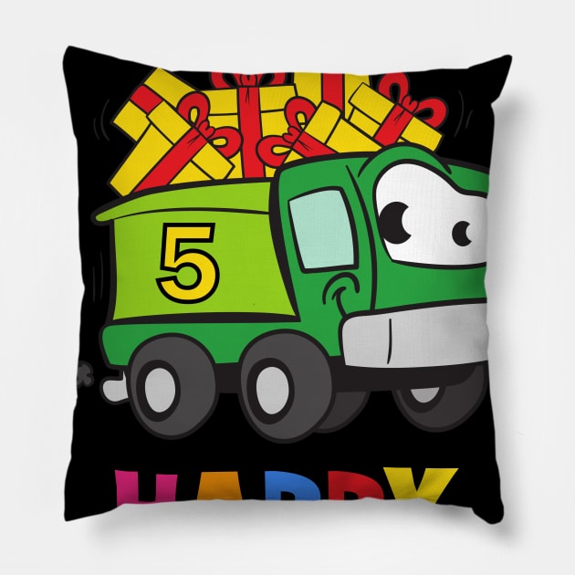 5th Birthday Party 5 Year Old Five Years Pillow by KidsBirthdayPartyShirts