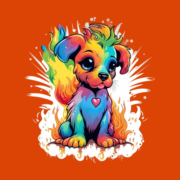 Puppy's Rainbow Blaze - Heart Explosion Design by trubble