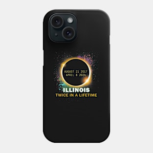 Illinois Total Solar Eclipse Twice In A Lifetime 2024 Phone Case