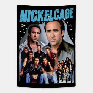 NICKELCAGE Boy Band Crossover PARODY Funny Retro 2000's Glamour Shot Band Tee Tapestry