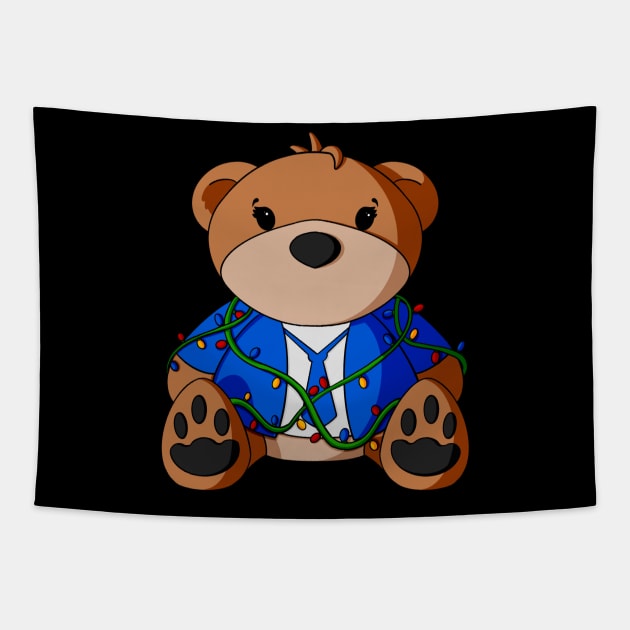 Christmas Vacation Teddy Bear Tapestry by Alisha Ober Designs