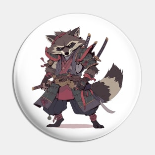 raccoon samurai Pin