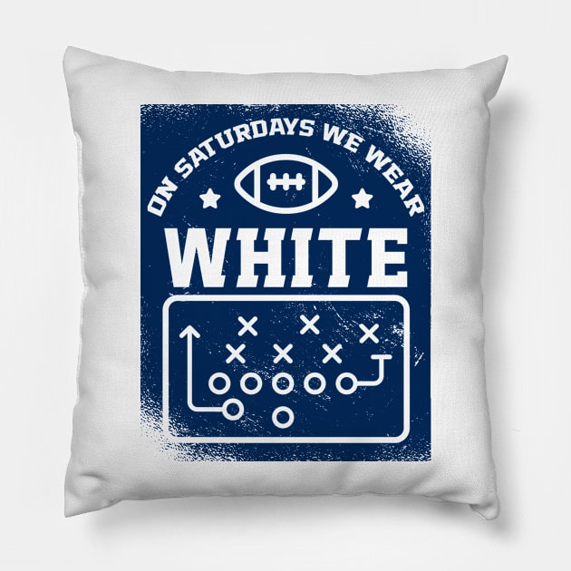 On Saturdays We Wear White // Vintage School Spirit // Go White Pillow by SLAG_Creative