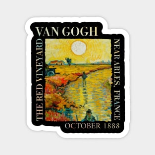 Red Vineyard at Arles - Vincent Van Gogh - Zoomed in and detailed Magnet