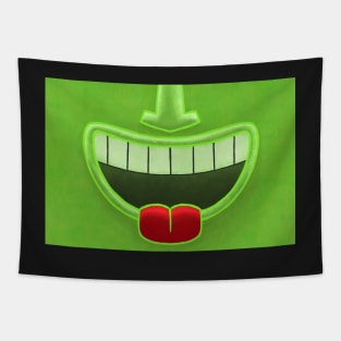 Green Tiki Smile Mask! (Red Tongue Version) Tapestry