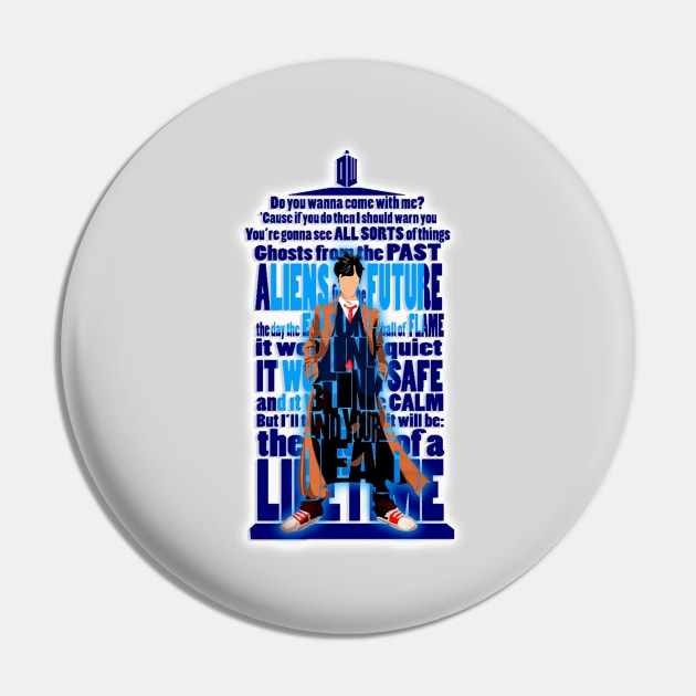 10th Doctor Typograph Pin by Dezigner007