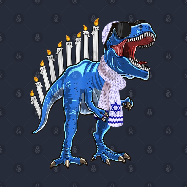 Menorasaurus Rex T Rex Dinosaur Hanukkah Gift for Boys by HBart