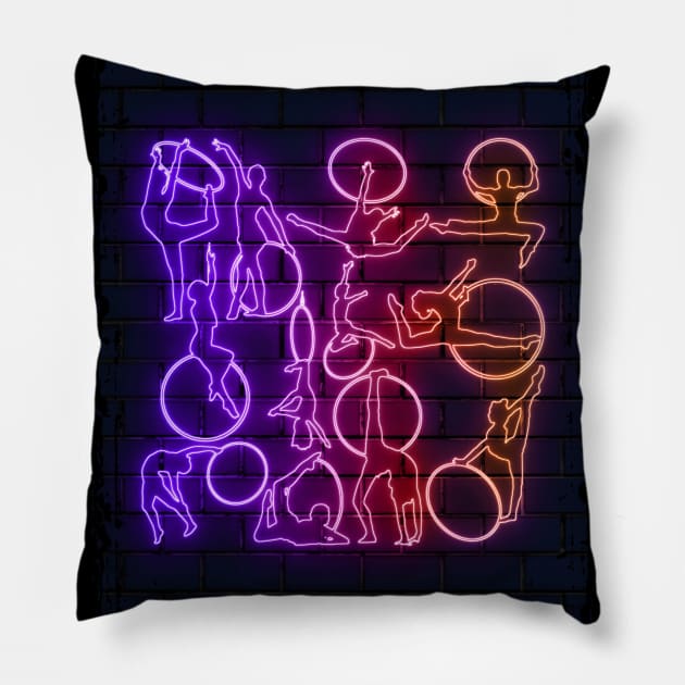 Gymastics neon Pillow by PrintstaBee