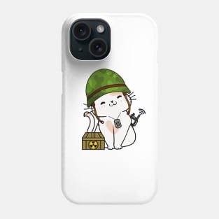 Cute Persian Cat is a soldier Phone Case