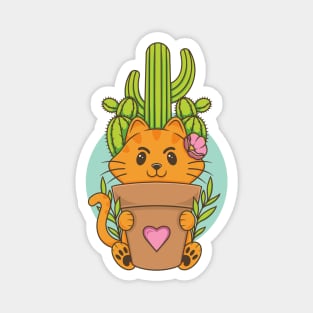 Botanicat Cute Kawaii Illustration Magnet