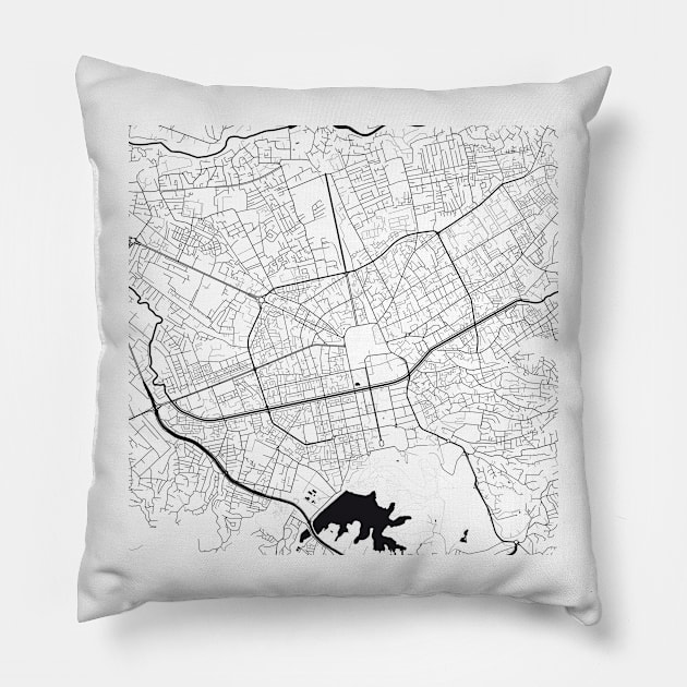 Tirana Map City Map Poster Black and White, USA Gift Printable, Modern Map Decor for Office Home Living Room, Map Art, Map Gifts Pillow by 44spaces