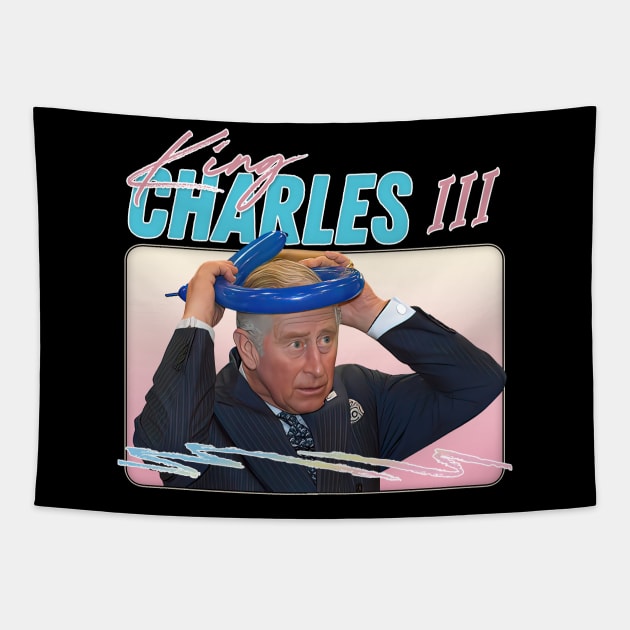 King Charles 3rd - Retro Aesthetic Fan Design Tapestry by DankFutura