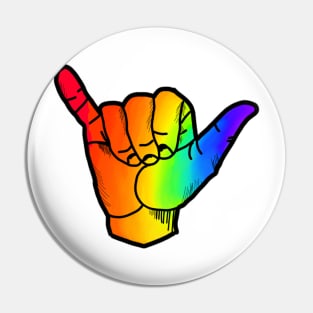 Rainbow hand gesture Pin