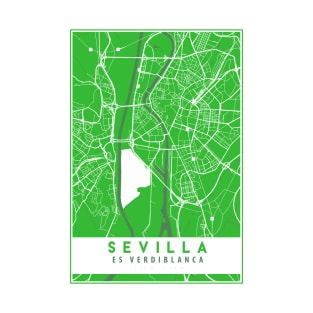 Sevilla es verdiblanca - Street Map T-Shirt