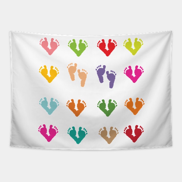 Baby footprint kids Tapestry by GULSENGUNEL