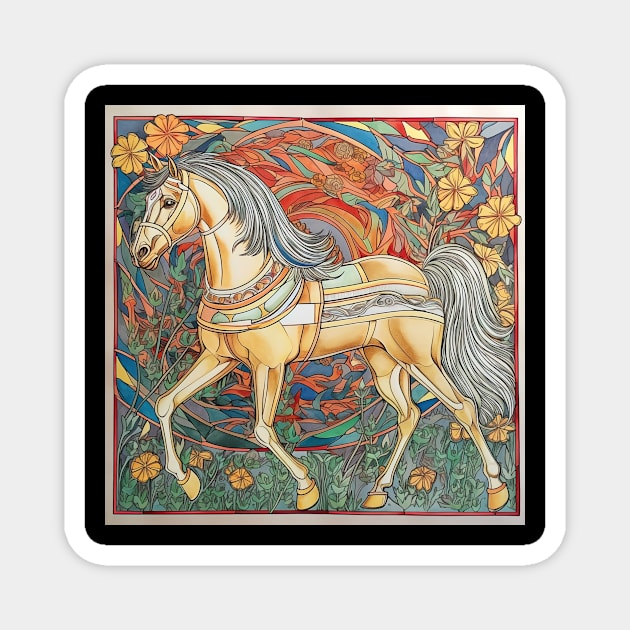 Horse drawing Magnet by ComicsFactory