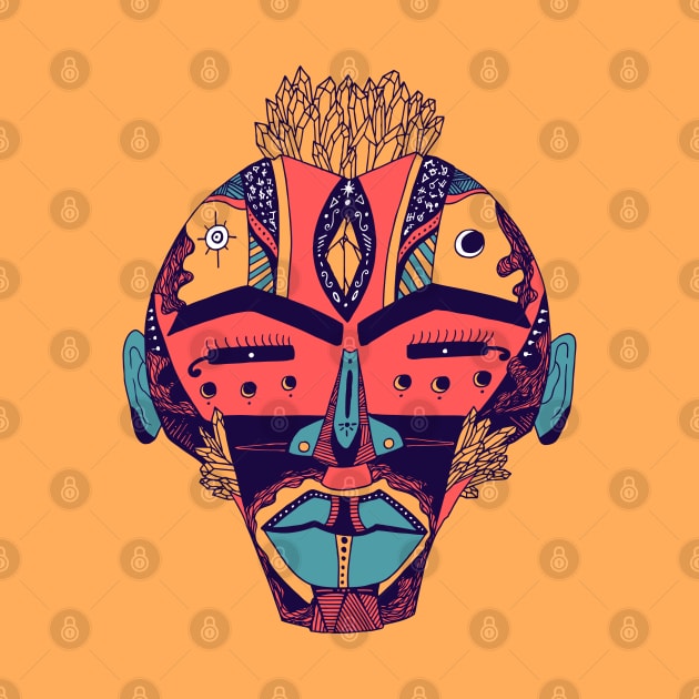 Retro Triad African Mask 4 by kenallouis