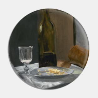 Still Life with Bottle, Carafe Bread and Wine by Claude Monet Pin