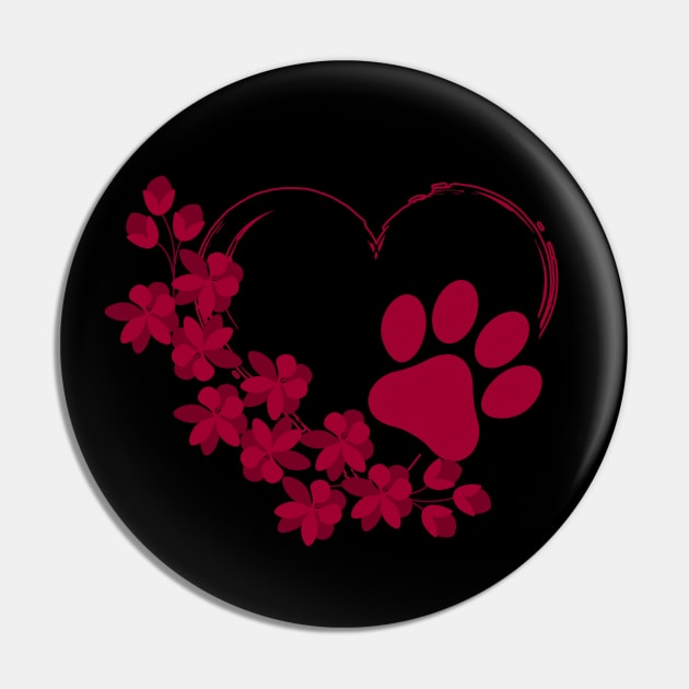 Dog Paw With Floral look Pin by NICHE&NICHE